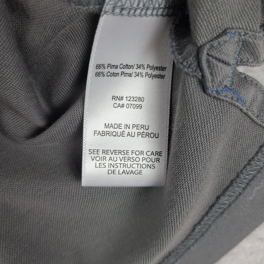 Travis Mathew Polo Shirt Mens Large Dark Gray Performance Golf Pima Cotton
